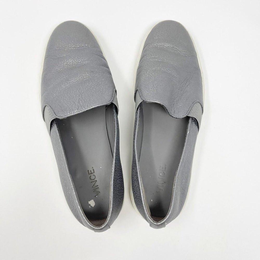 Vince Gray Leather Slip On Sneakers Women’s Size 9 EU 39